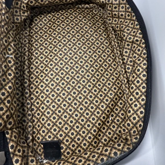 Vintage Fossil Black and Gold Patterned Cosmetics Case Bag - Picture 8 of 10